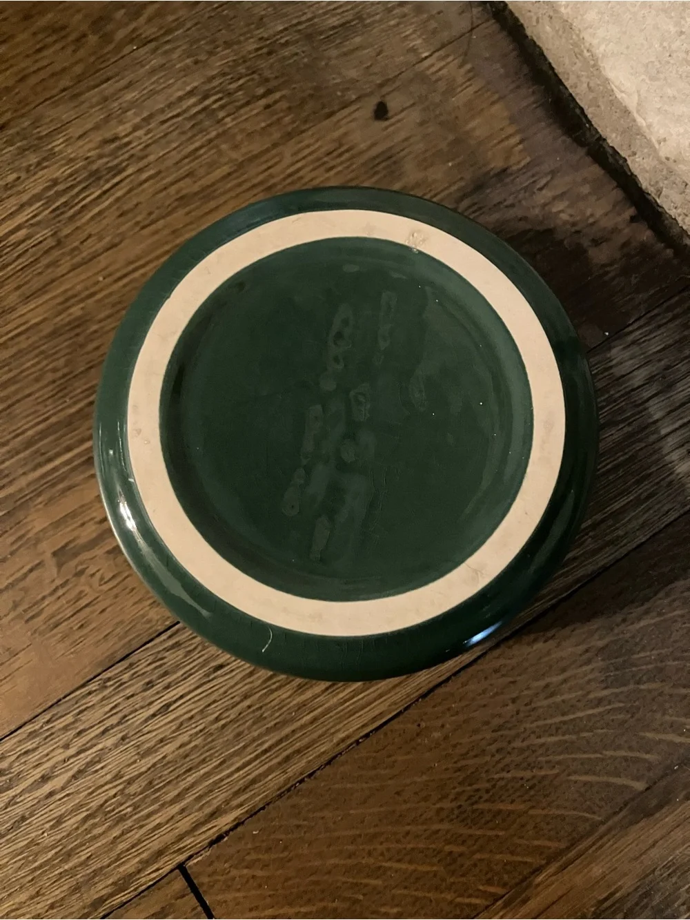 Mason Cash ceramic dog bowl featuring a Labrador retriever- Rare dark green